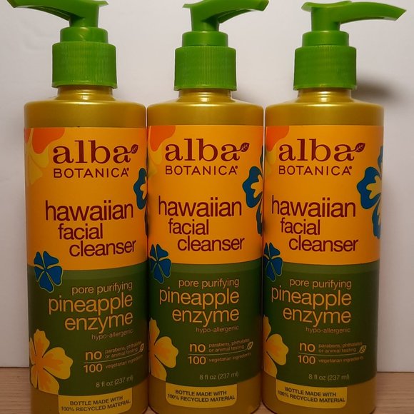 Alba Botanica Hawaiian Facial Cleanser Pore Purifying Pineapple Enzyme 8oz X3 - Picture 2 of 6